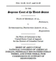 Front page of Michigan v. EPA brief