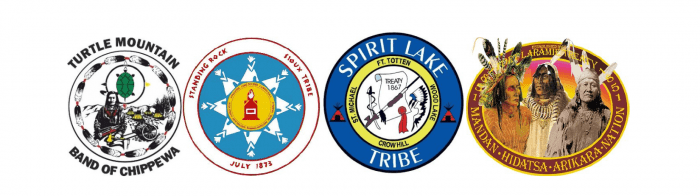 Tribal seals from Turtle Mountain, Standing Rock, Spirit Lake, and MHA