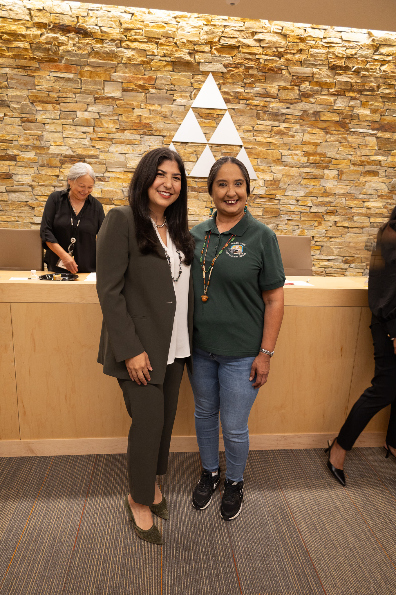 NARF Staff Attorney Jacqueline De Leon with Shingle Springs Chairwoman Regina Cuellar.