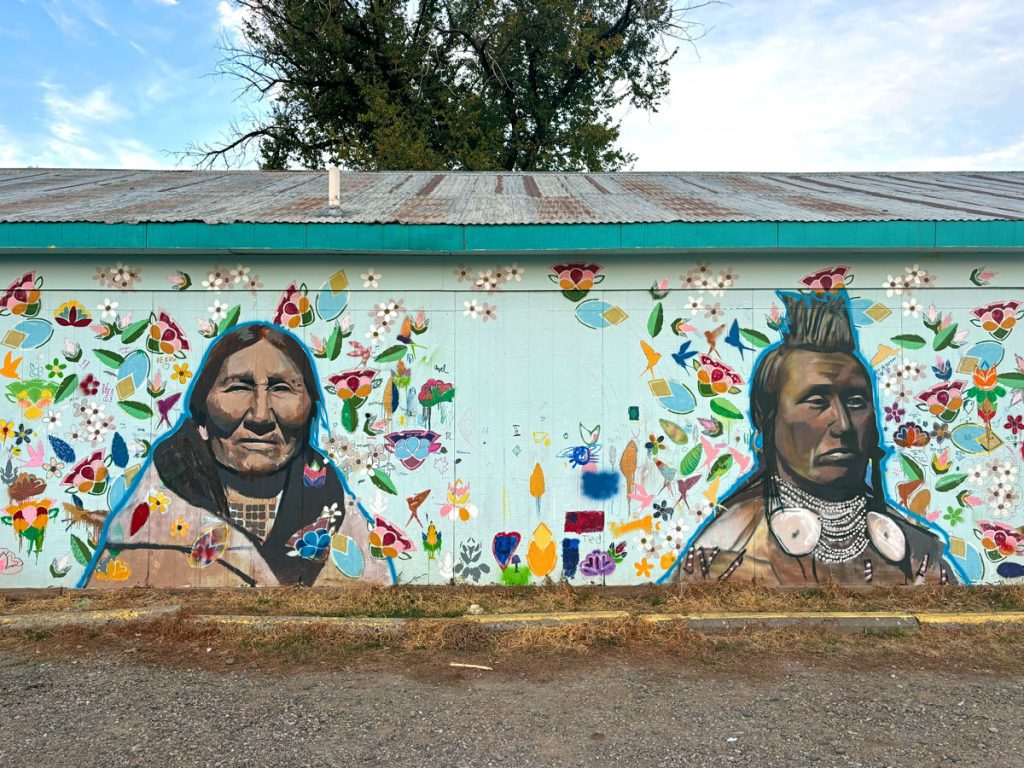 Mural on the Crow Indian Reservation, taken by Zeinab Bakhiet for NARF during poll monitoring in 2024.