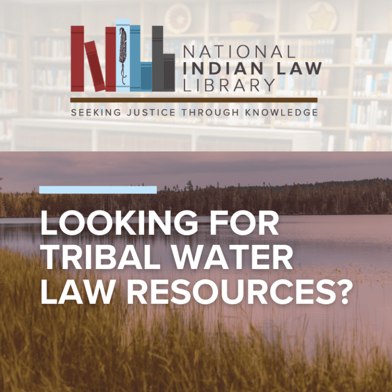 Water Resources at the National Indian Law Library - Native American ...